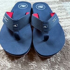O'Neill Men's Flip-Flops‎ Size 8 Blue Red White Beach Sandals New Never Worn